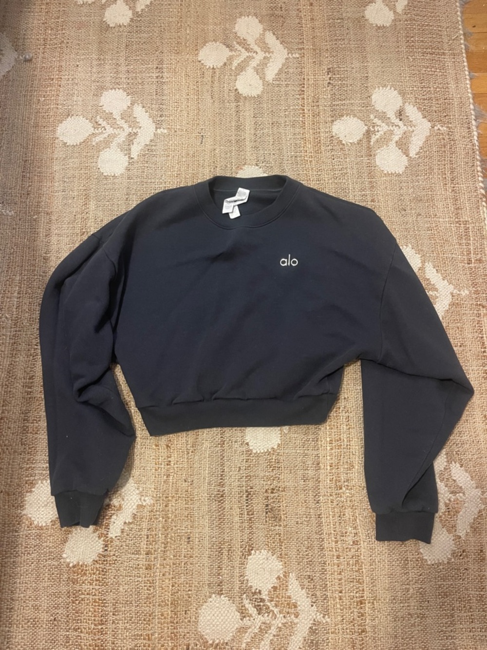 dark grey cropped alo crewneck